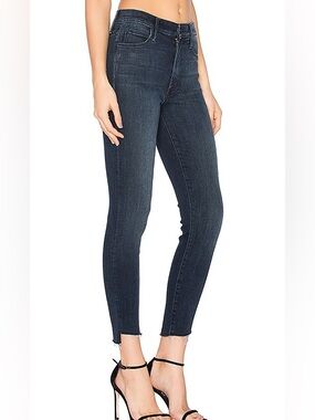 Mother The Stunner Zip Ankle Step Fray Jeans, Size 26, Skinny, Cropped, Highrise